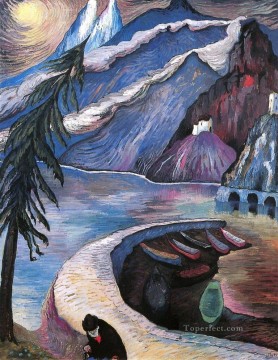 抽象的かつ装飾的 Painting - 風景 山 マリアンヌ・フォン・ヴェレフキン 表現主義